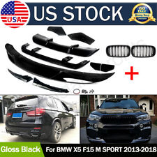 For 13-18 BMW F15 X5 Body Kit M Tech Front Splitter+Rear Diffuser+Kidney Grilles picture