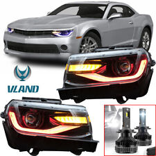 VLAND Headlights w/RGB + LED Bulbs For 2014 2015 Camaro LS LT SS ZL1 Z/28 Pair picture