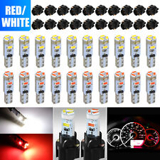 10x T5 74 17 37 LED Instrument Gauge Cluster Dash Light Bulbs +Sockets White/Red picture