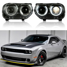 Pair LED DRL Projector Headlights Front Lamps Fit For 2015-2022 Dodge Challenger picture