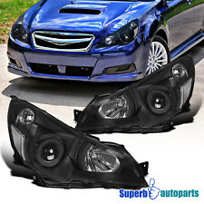 Fits 2010-2014 Subaru Legacy 10-14 Outback Black Projector Headlights Lamps picture
