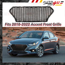 For 2018-22 Accent Honeycomb Pattern Style Gloss Black Front Grill Bumper Grille picture