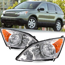 For 2007-2011 Honda CRV CR-V Chrome Headlight Replacement Amber Corner Headlamps picture