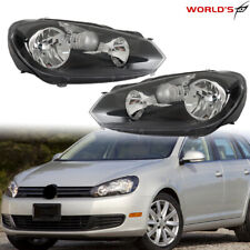 For 2010-14 Volkswagen Golf/Jetta Sportwagen Headlight Black Housing Right+Left picture