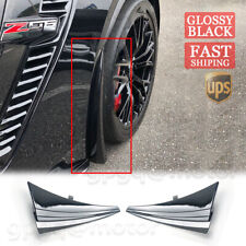 For Corvette C7 GM XL Extended 2014-19 Gloss Black Front Splash Guards Mud Flaps picture