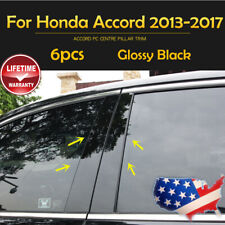 6PCS Glossy Black Window Center Pillar Posts Trim For Honda Accord 2013-2017 picture