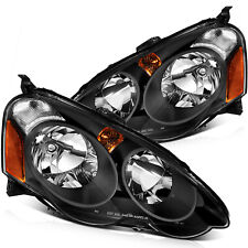 Pair Headlights Assembly For 2002-2004 Acura RSX Coupe 2-Door Black Headlamps picture