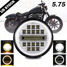 2021 Newest Black 5.75'' 5-3/4 inch LED Hi/Lo Beam Headlight for Motorcycle Bike picture