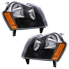 For 2005-2007 Jeep Grand Cherokee Headlamps Headlights Left & Right Side Black picture