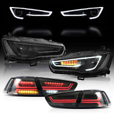 Black Smoke VLAND LED Headlights&Taillights Assembly For 08-17 Mitsubishi Lancer picture