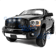 Raptor Gloss Black Replacement Mesh Grille+Shell+White LED for 06-09 Dodge RAM picture