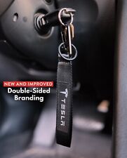 Tesla Keychain Lanyard, Black Key Ring Accessory (Double-Sided) picture