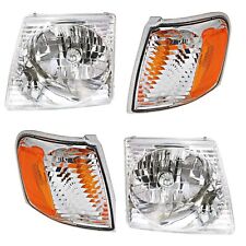 Headlights Head Lamps and Corner Lights Kit For 2001-05 Ford Explorer Sport Trac picture