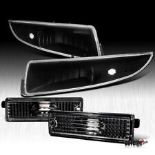 Fit 1993-2002 Chevy Camaro Front+Rear Side Marker Black Signal Lamp Bumper Light picture