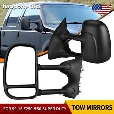 Pair Manual Telescoping Tow Mirrors for 1999 - 2016 Ford F250-F550 Super Duty picture