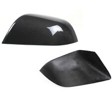 Fit Tesla Model Y 2020-2023 Real Glossy Carbon Fiber Rear View Mirror Cover Cap picture