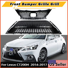 For 14-17 Lexus CT200H Front Upper Lower Projector Grille W/Trim Molding Glossy picture