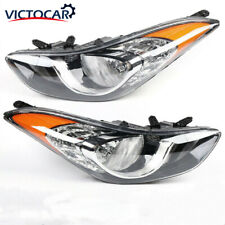 VICTOCAR Halogen Headlights Assembly Set for 2011 2013 Hyundai Elantra Chrome picture