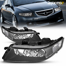 For 2004-2008 Acura TSX (CL9) Black Projector Headlights Headlamps Left+Right EW picture