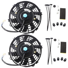 2x7 inch Black Universal Electric Radiator Slim Fan Push/Pull 12V Mounting Kit picture