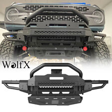 Textured Steel Front Bumper+Removable Front Winch For 2021 2022 2023 Ford Bronco picture