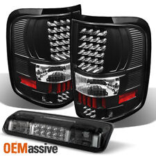 Fit 04-08 Ford F-150 Black LED Tail Lights + Smoked LED 3rd Brake Lamp 2004-2008 picture