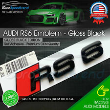 Audi RS6 Gloss Black Emblem 3D Badge Rear Trunk Tailgate for Audi RS6 S6 Logo A6 picture