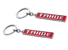 2Pc Tahoe 3D Logo Sport Alloy Car Truck Home Key Keychain Ring Decoration Red picture