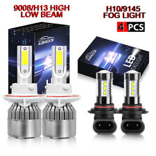 For Ford Mustang 2005-2012 - 6000K H13 LED Headlight High/Low + Fog Light Bulbs picture
