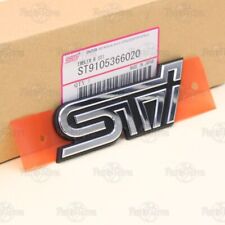 Genuine JDM Subaru Rear Badge Logo “STI” Silver Black Chrome Emblem ST9105366020 picture