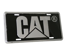 CAT Aluminum License Plate Tag with Black Logo Caterpillar Truck Car Semi NEW picture