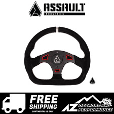 Assault Industries Ballistic 'D' V2 UTV Suede Steering Wheel ( Red Accents ) picture