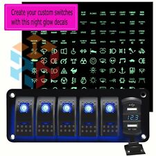 6 Gang Toggle Rocker Switch Panel Dual USB for Car Boat Marine RV Truck Blue LED picture