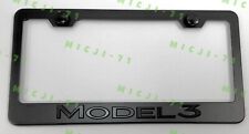 3D Tesla Model 3 Emblem Stainless Steel Black License Plate Frame Rust Free picture