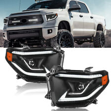 Pair Smoke LED DRL Headlights Assembly Front Lamps For 2014-2021 Toyota Tundra picture