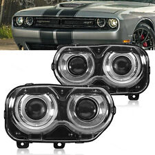 Left+Right Headlights For 2015-2023 Dodge Challenger Halogen w/LED DRL Projector picture