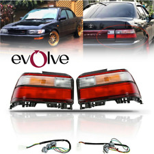 For 1993-1997 Toyota Corolla Tail Lights Rear Clear Red JDM Style Set Left+Right picture