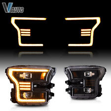 VLAND Full LED Headlights Fit For Ford F150 2015-2017 2*Projector Lens A Pair  picture