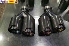 Dual Car Carbon Fiber Exhaust TWIN End Tips Tail Pipe for BMW 63mm In 101MM Out picture
