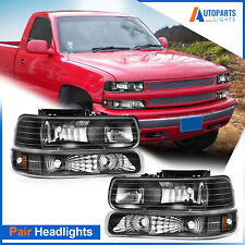 For 1999-2002 Chevrolet Chevy Silverado 1500 2500 3500 Black Headlights Assembly picture