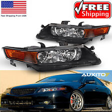 Fit 04 05 06 07 08 Acura TSX Headlights Projector Signal Lamps Left+Right Black picture