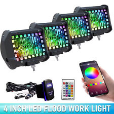 4inch 24000LM LED Work Pod Light Bar For Truck Offroad 4WD Driving Fog Light RGB picture