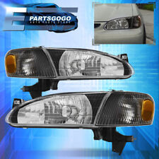 For 98-00 Toyota Corolla Black Headlights Left+Right + Amber Signal Corner Lamps picture