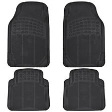 Black Heavy Duty Dirt Trapping All Weather Rubber Floor Mats Car Liner 4pc picture