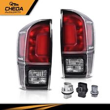 Pair Fit For 2016-2022 Toyota Tacoma Black Rear Tail Lights Brake Lamps LH+RH picture