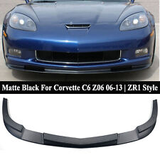 For Corvette C6 Z06 06-13 | ZR1 Style Black Front Bumper Splitter Lip Spoiler picture