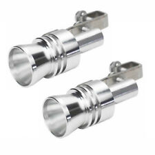2Pcs XL Turbo Sound Whistle Muffler Exhaust Pipe Simulator Whistler Auto Silver picture