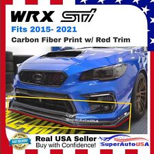 For 2015-21 Subaru WRX STI Carbon Fiber Red Trim Front Bumper Body Lip Spoiler picture