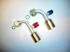 AC FITTINGS,BEADLOCK,A/C,FEMALE O RING 90 DEGREE #8,#10 W/ R134a SERVICE PORTS picture