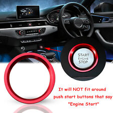 Red Aluminum Keyless Engine Push Start Button Decoration Trim For Audi A4 A5 A7 picture